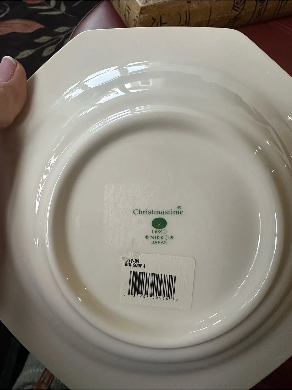 Set of 6 Nikko Christmastime Rimmed Soup Bowls/8”/Japan/Christmas Dishes